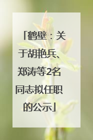 鹤壁：关于胡艳兵、郑涛等2名同志拟任职的公示