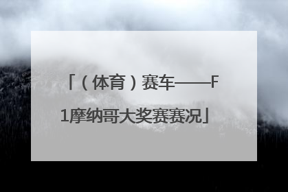 （体育）赛车——F1摩纳哥大奖赛赛况