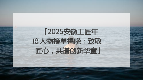 2025安徽工匠年度人物榜单揭晓：致敬匠心，共谱创新华章