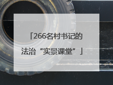 266名村书记的法治“实景课堂”
