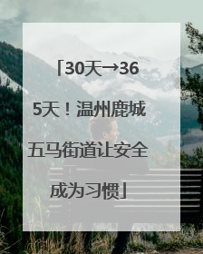 30天→365天！温州鹿城五马街道让安全成为习惯