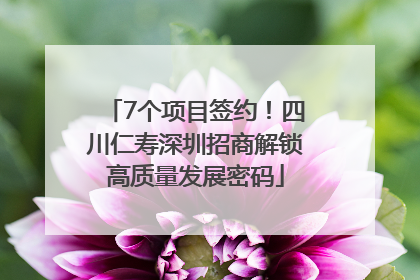 7个项目签约！四川仁寿深圳招商解锁高质量发展密码