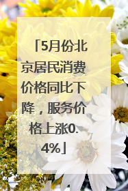 5月份北京居民消费价格同比下降，服务价格上涨0.4%