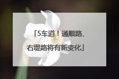 5车道！通顺路、右堤路将有新变化