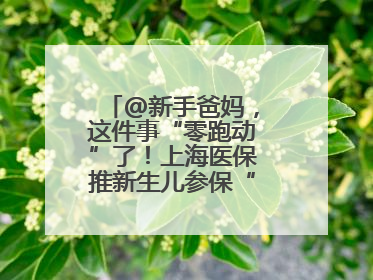 @新手爸妈，这件事“零跑动”了！上海医保推新生儿参保“免申办”服务