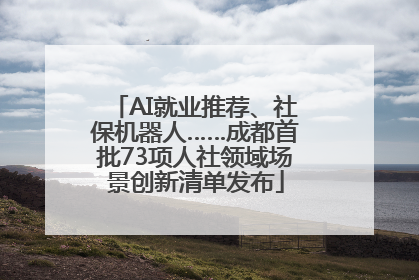 AI就业推荐、社保机器人……成都首批73项人社领域场景创新清单发布